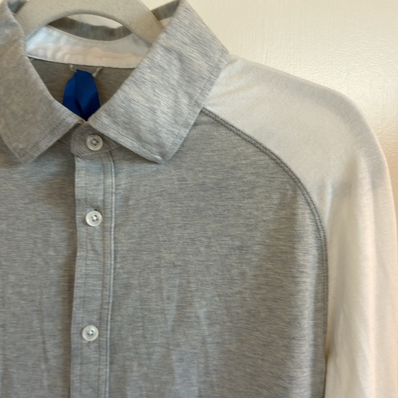Kit and Ace Men’s knit button down, medium, grey and white - Picture 5 of 7